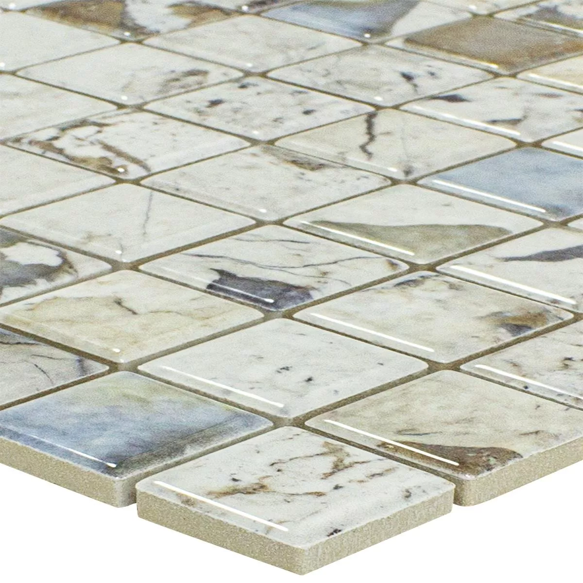 Ceramic Mosaic Tiles Elysium Marble Optic Beige 23