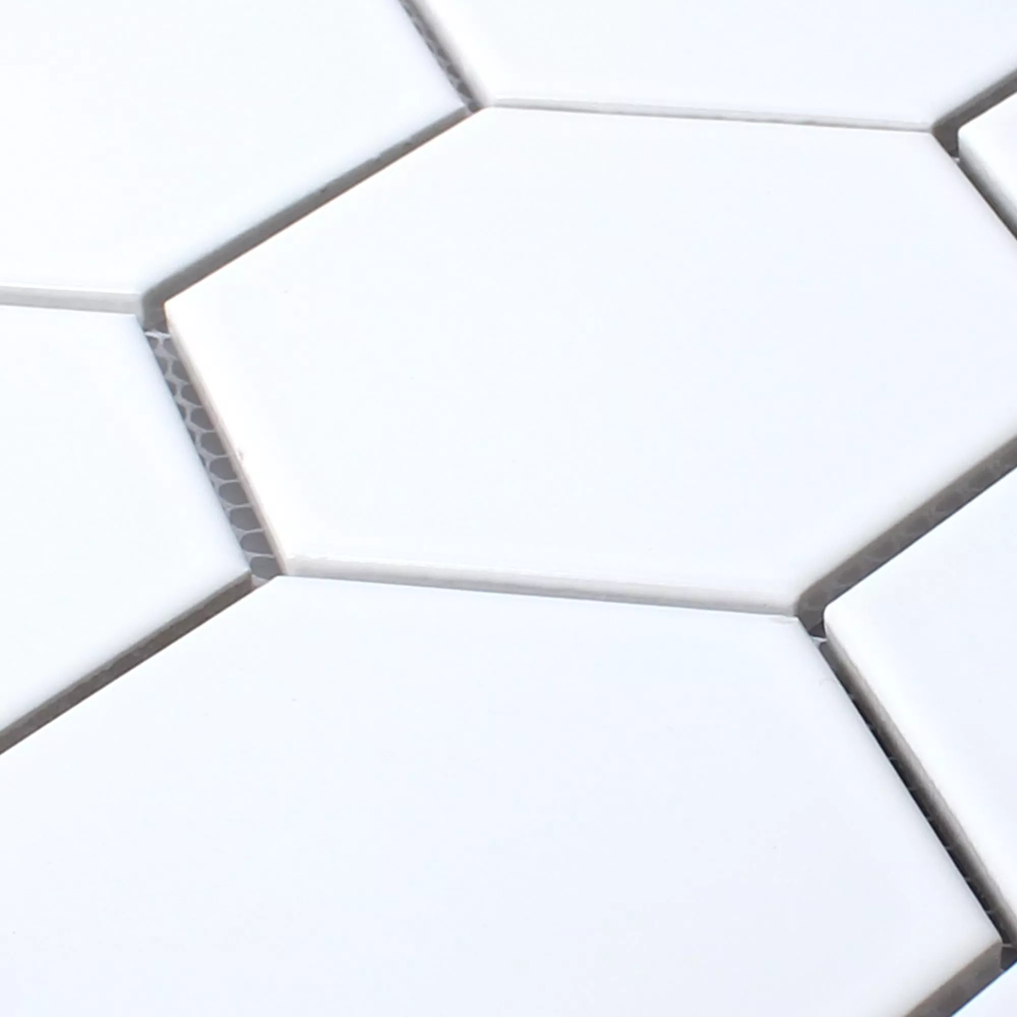 Ceramic Mosaic Tiles Hexagon Salamanca White Mat H95