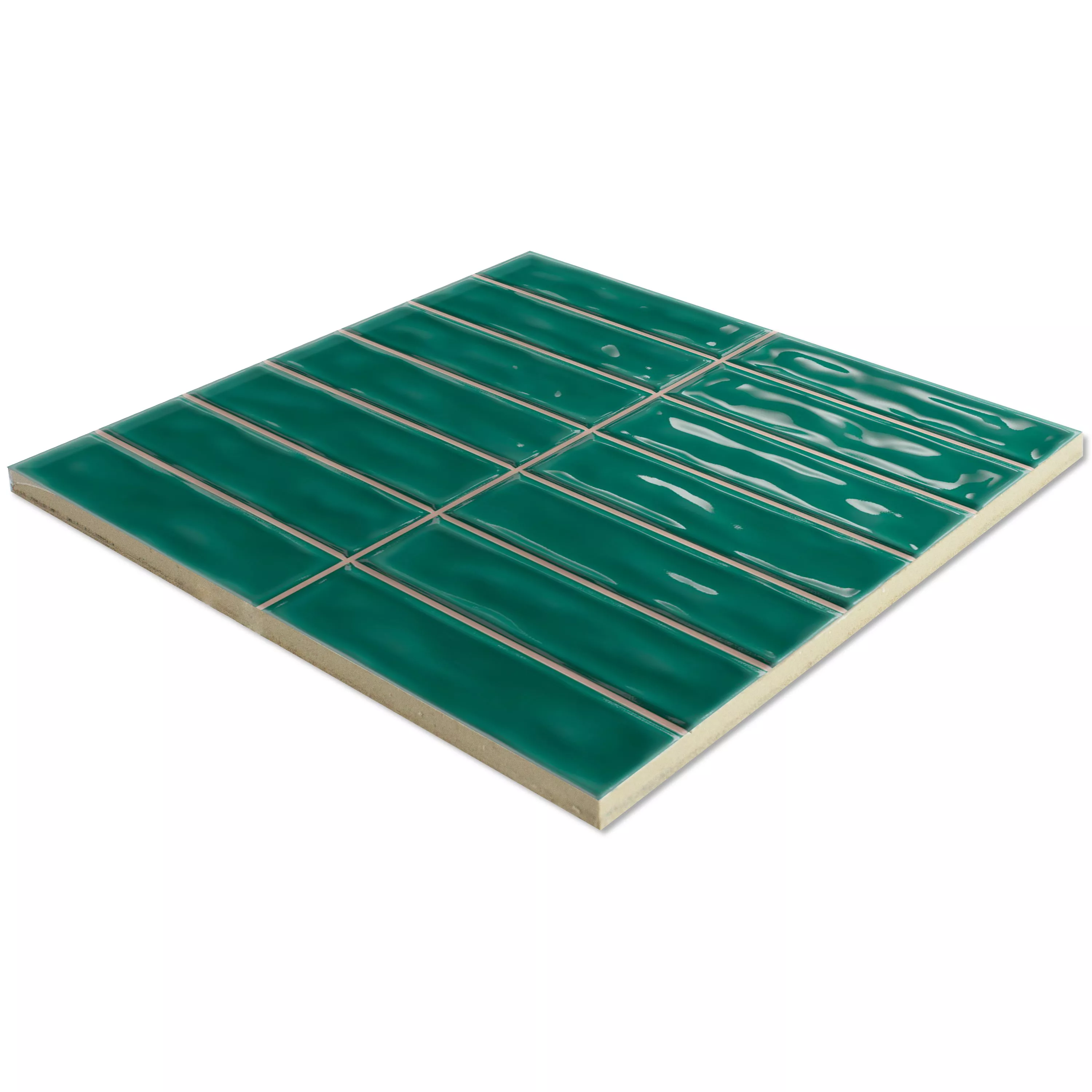 Wall Tiles Verbania Sticks Glossy Waved Green 20x20cm