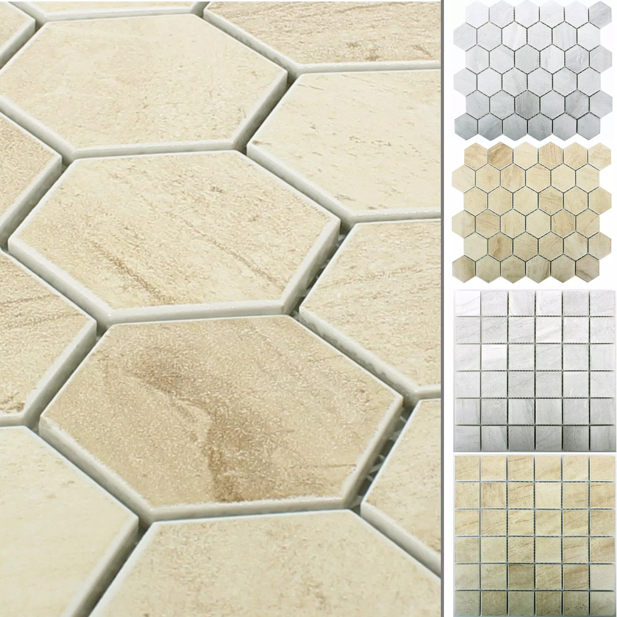 Ceramic Beton Optic Mosaic Tiles Shepherd