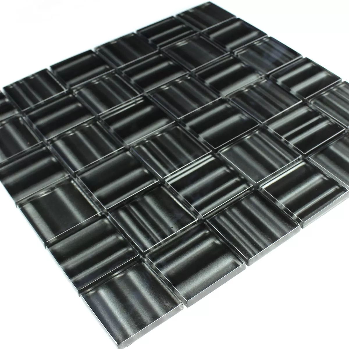 Mosaic Tiles Glass Columbia Black Striped