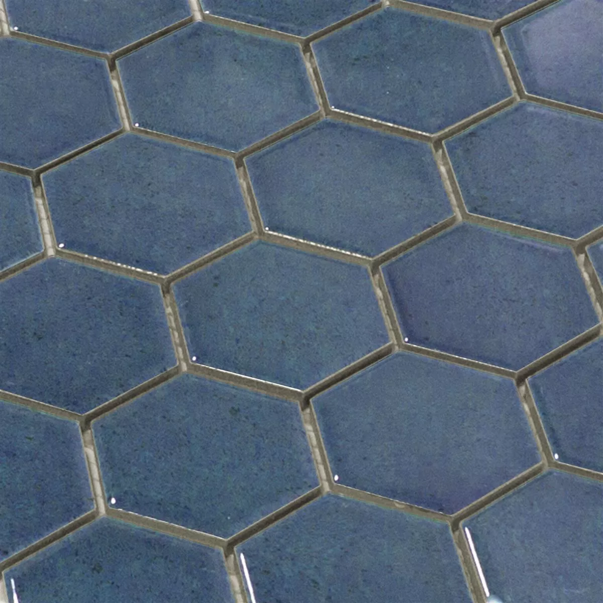 Ceramic Mosaic Tiles Eldertown Hexagon Dark Blue