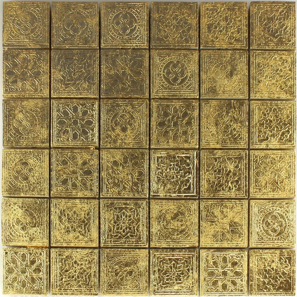Sample Mosaic Tiles Ceramic Gold 