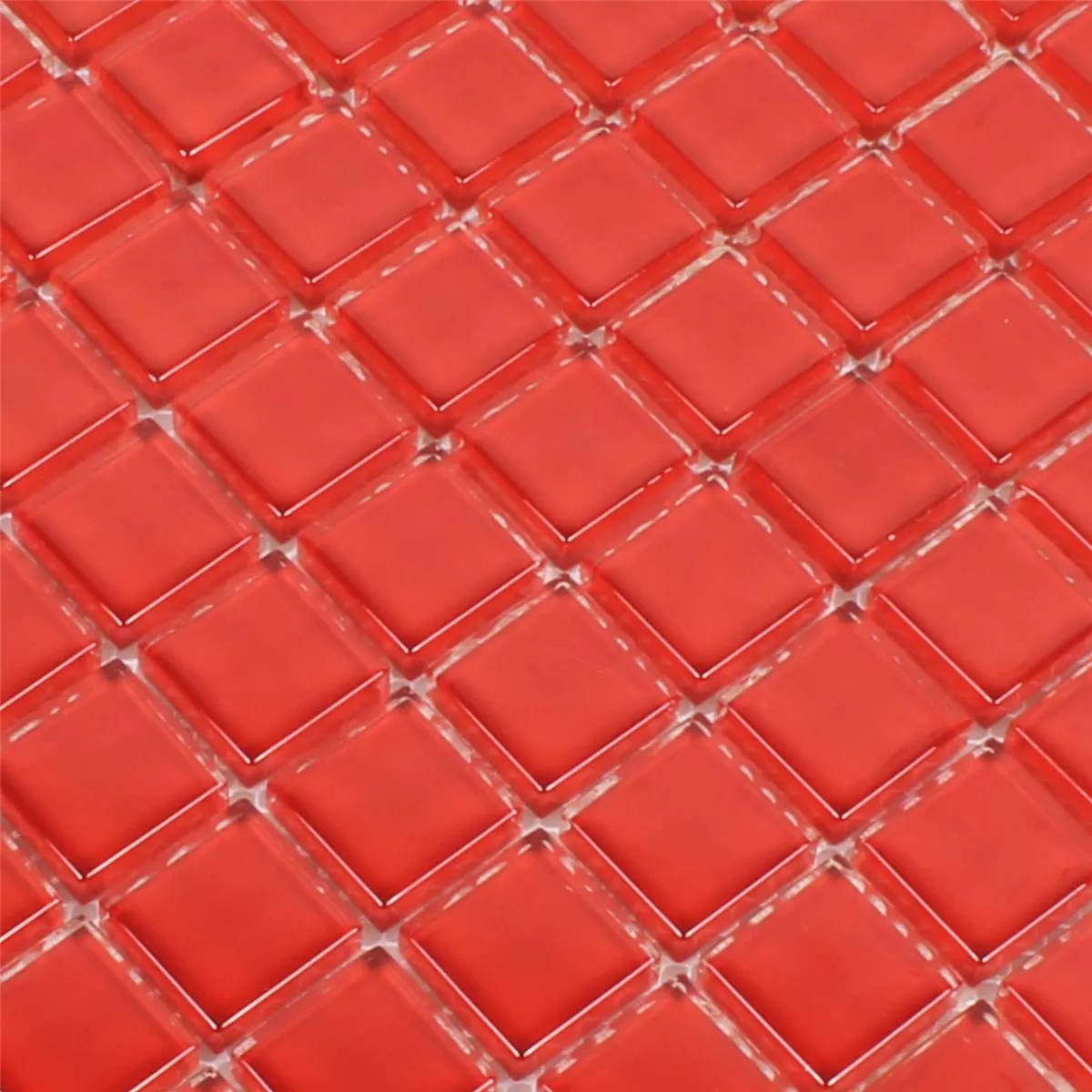 Sample Mosaic Tiles Glass Red Uni