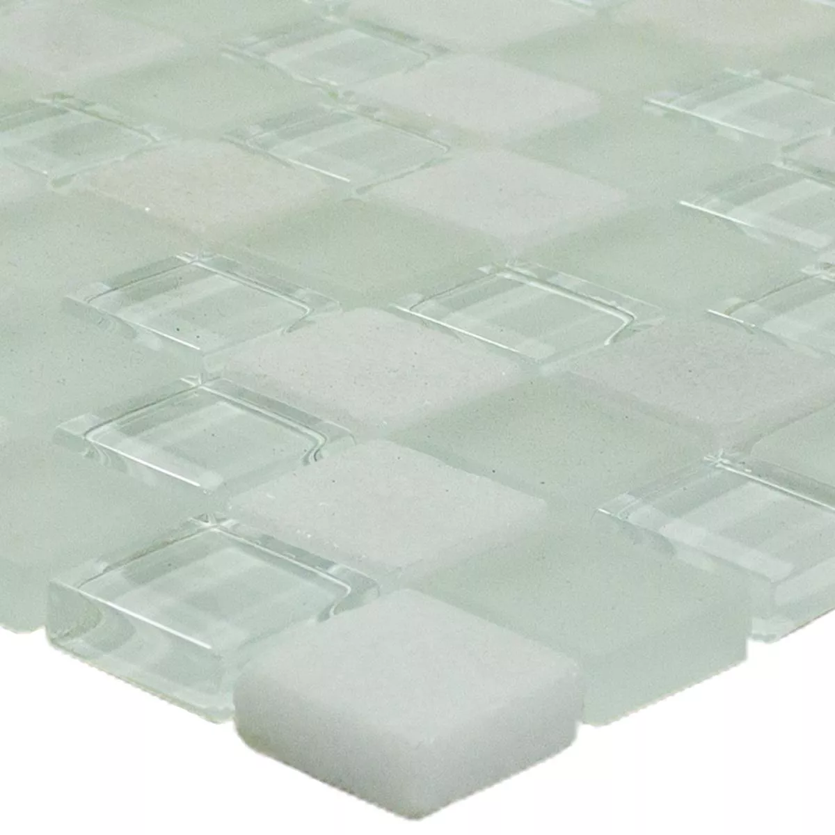 Glass Natural Stone Mosaic Tile Sagura Blanc Glass Natural Stone Mosaic Tile Sagura Blanc