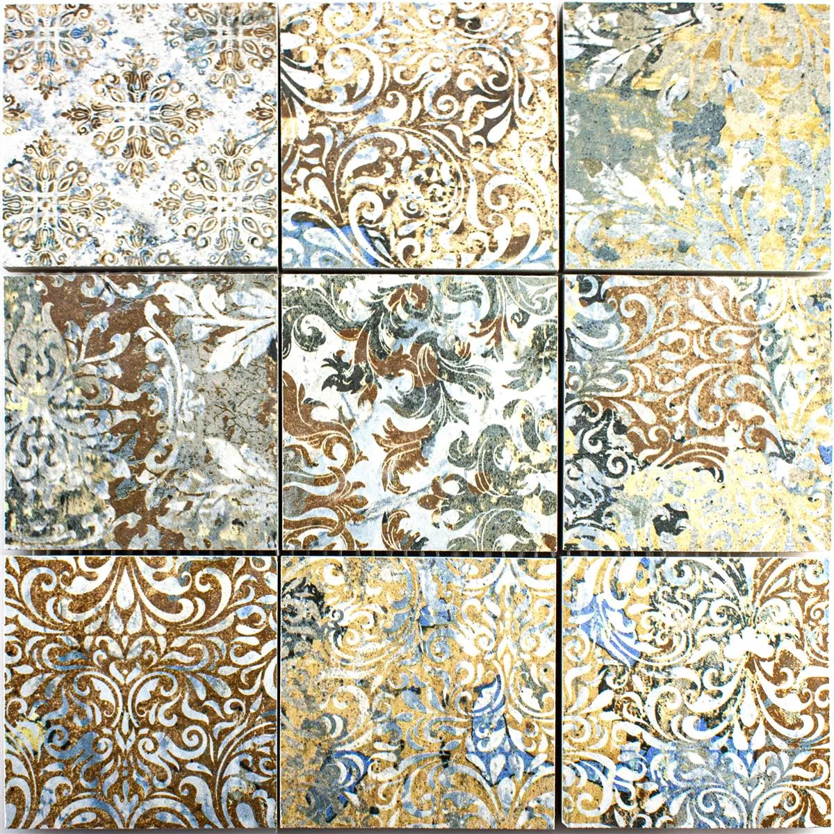 Ceramic Mosaic Tiles Patchwork Colored 95x95mm