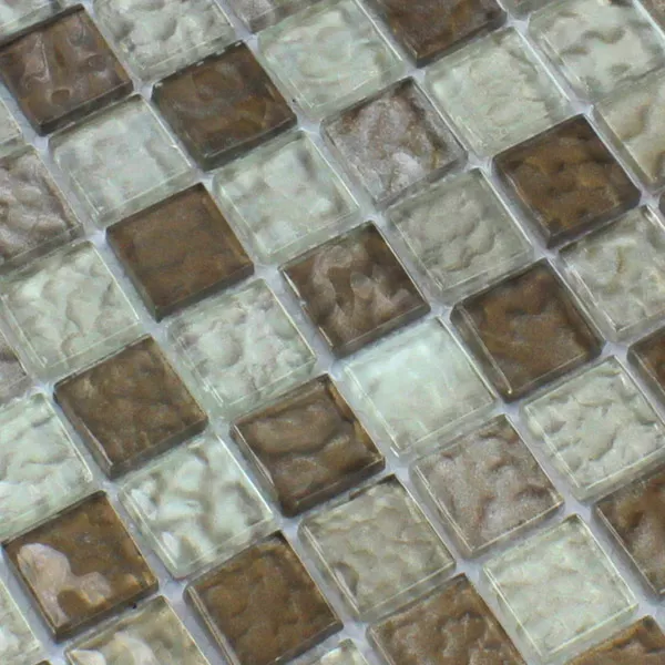 Sample Mosaic Tiles Glass  Amber Brown Mix