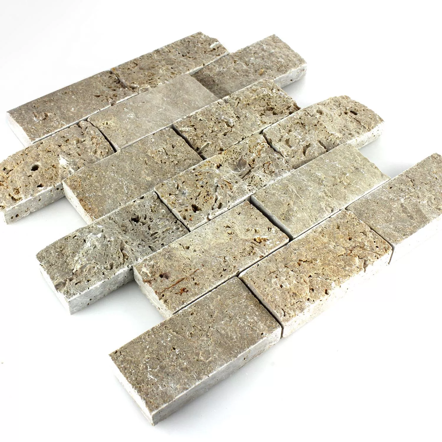 Mosaic Tiles Travertine 3D Noce Brick Mosaic Tiles Travertine 3D Noce Brick