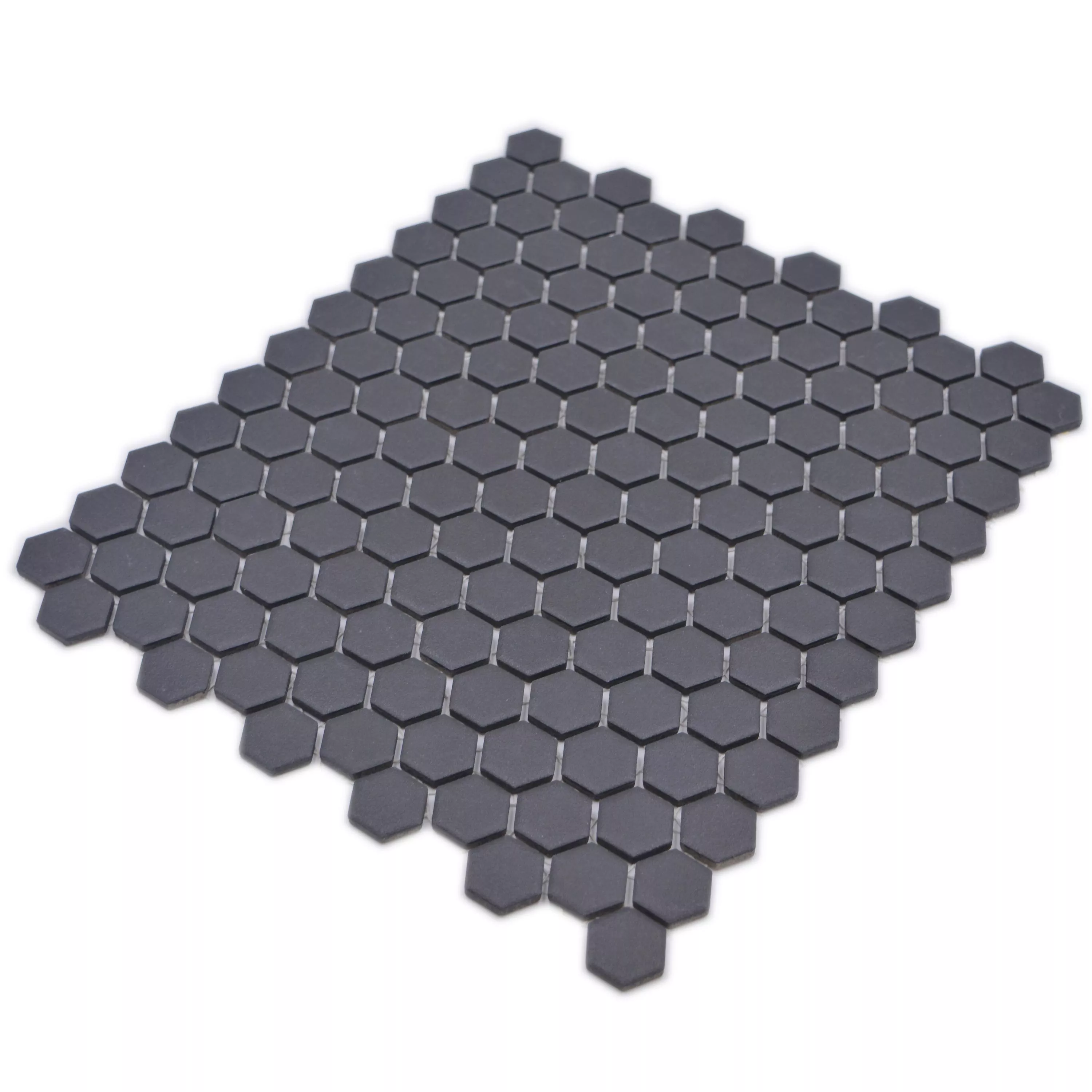 Ceramic Mosaic Bismarck R10B Hexagon Black H23