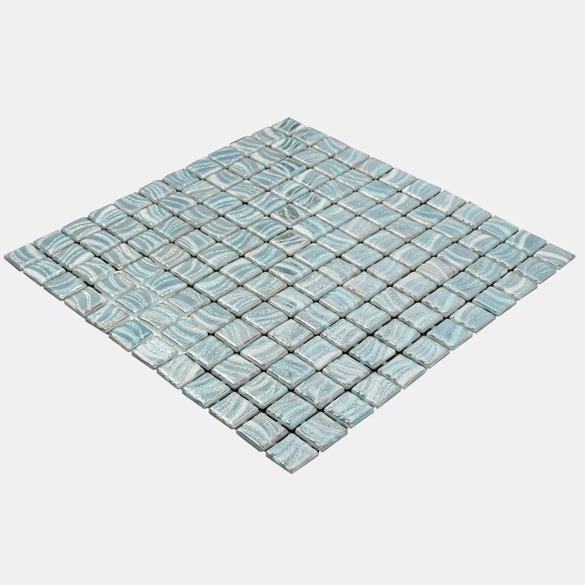 Glass Swimming Pool Mosaic Marisburg Sky Blue Glitter