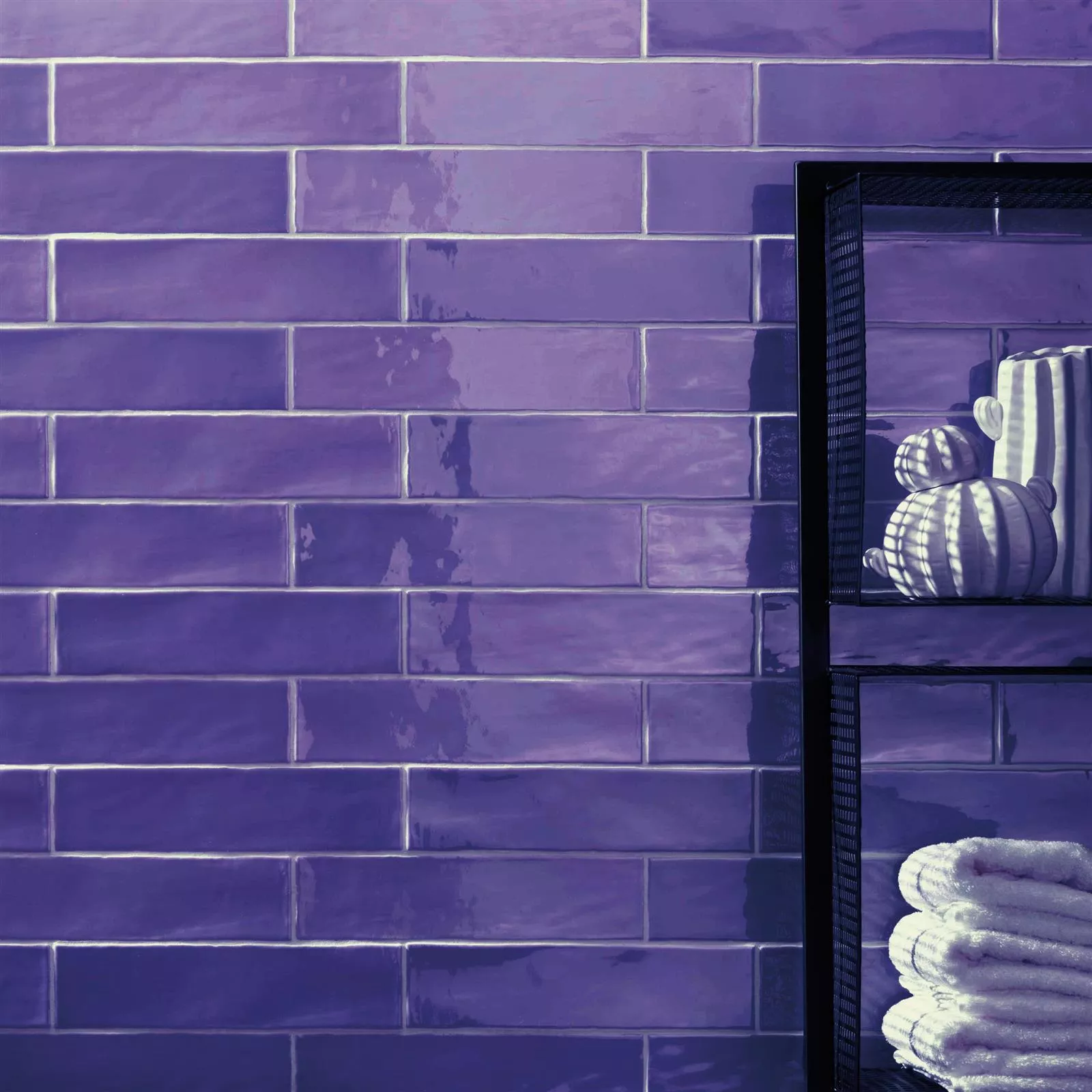 Wall Tile Algier Hand Made 7,5x15cm Purple