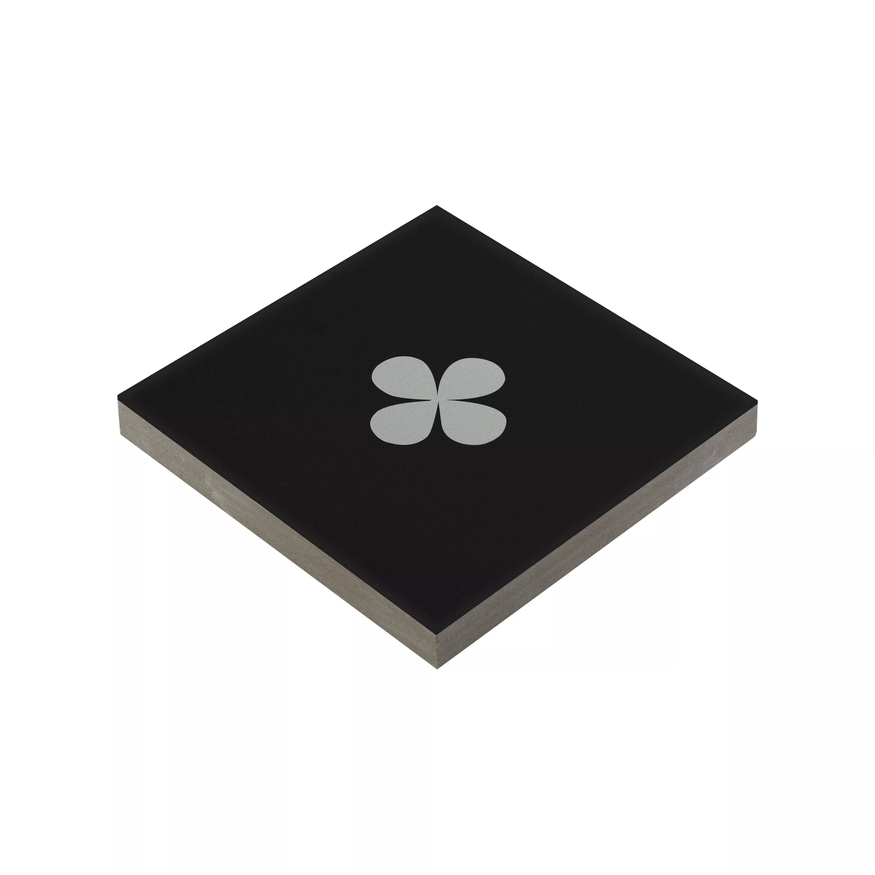Porcelain Stoneware Tiles Genexia Black Blanc Decor 1 Rosone  4,6x4,6cm Porcelain Stoneware Tiles Genexia Black Blanc Decor 1 Rosone  4,6x4,6cm