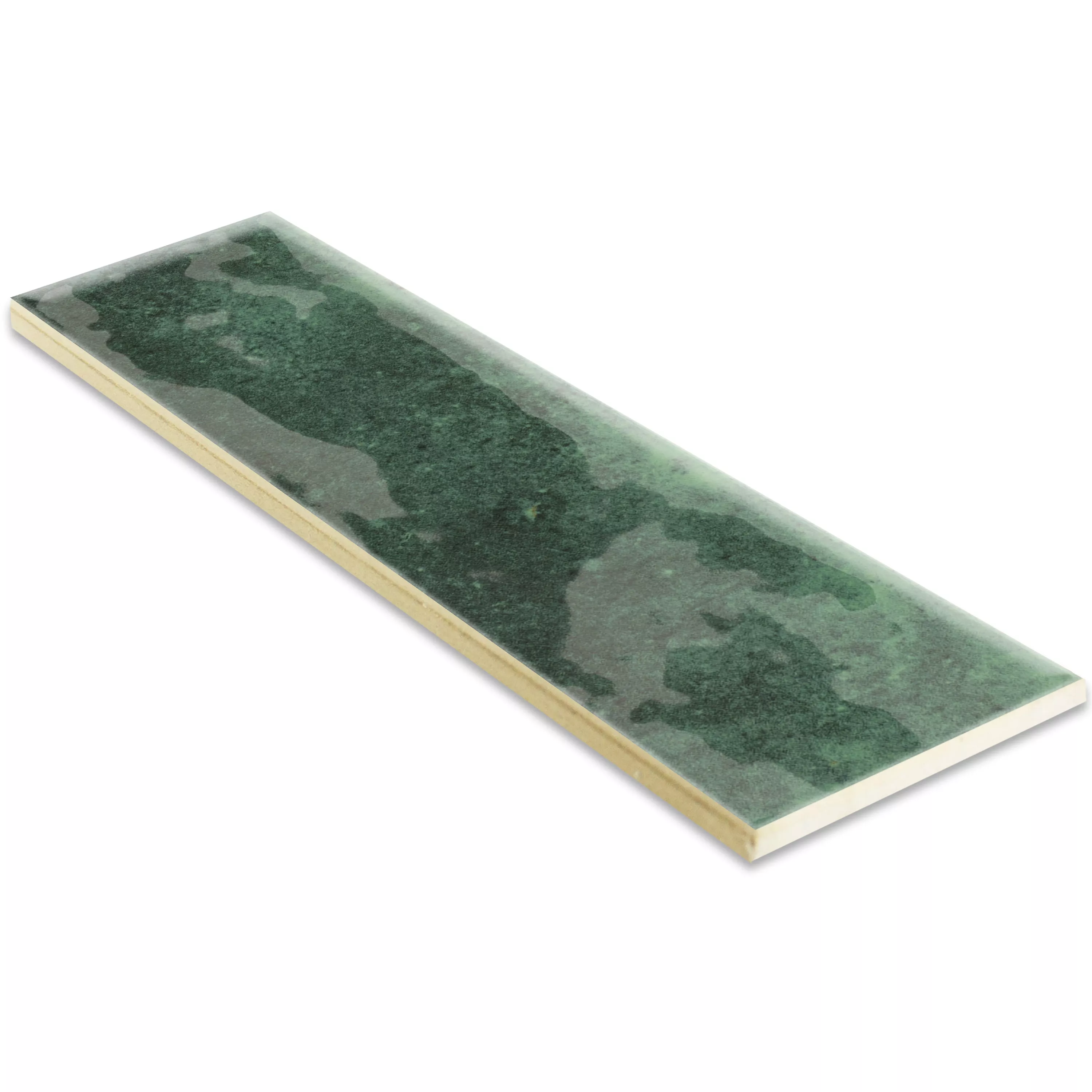 Wall Tiles Arosa Glossy Waved Emerald Green 6x25cm