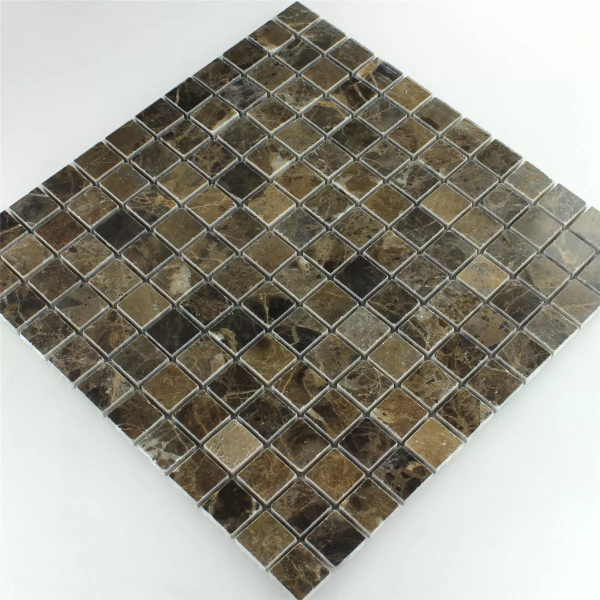 Sample Mosaic Tiles Marble Brown Polished 