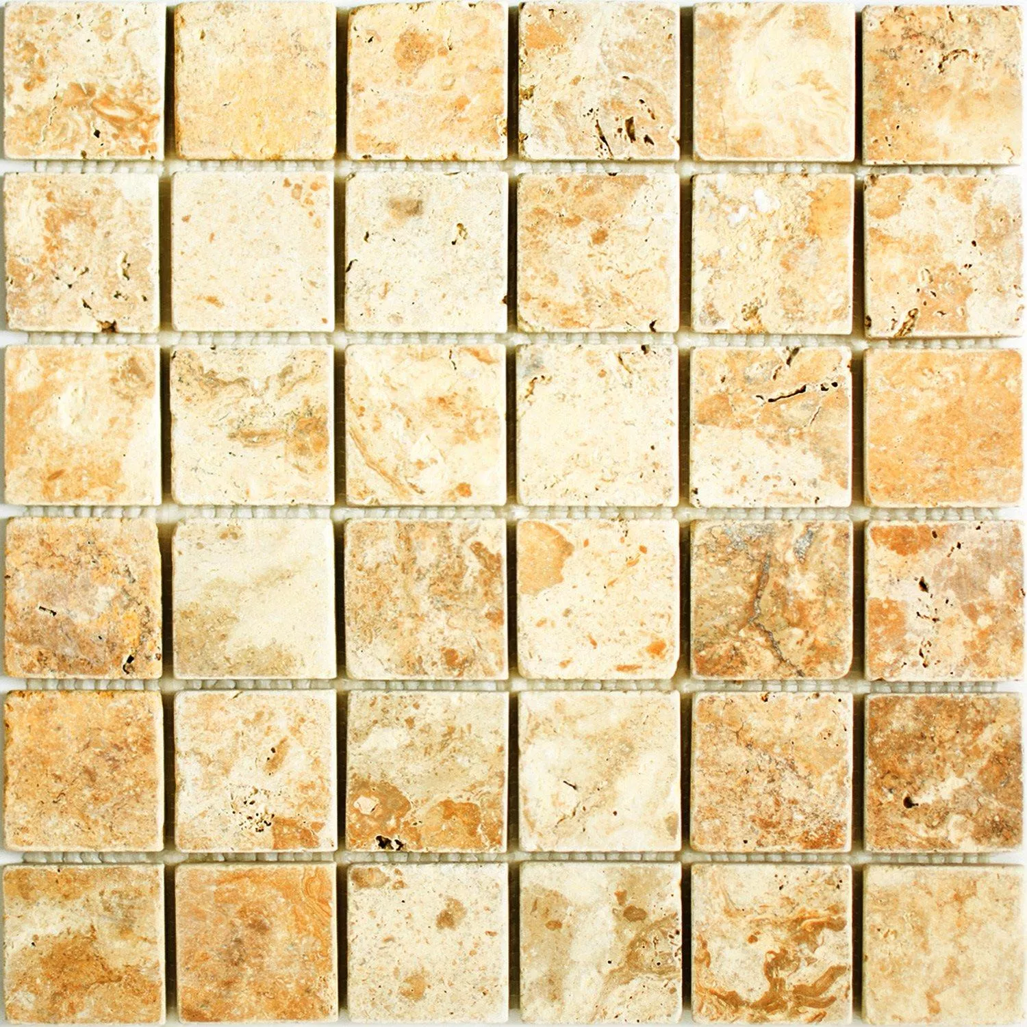 Mosaic Tiles Travertine Castello Gold 48