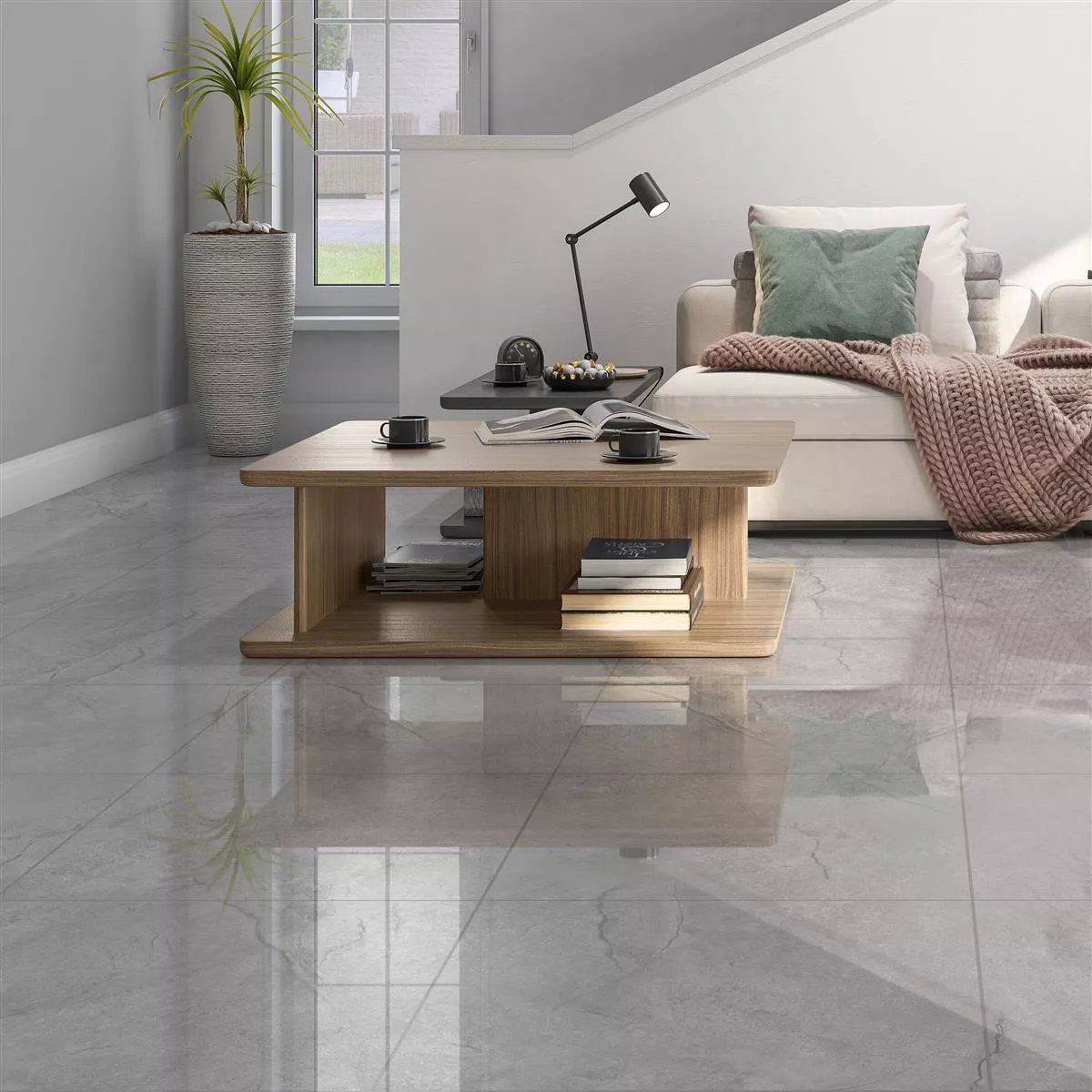 Sample Floor Tiles Pangea Marble Optic Polished Silver 60x60cm