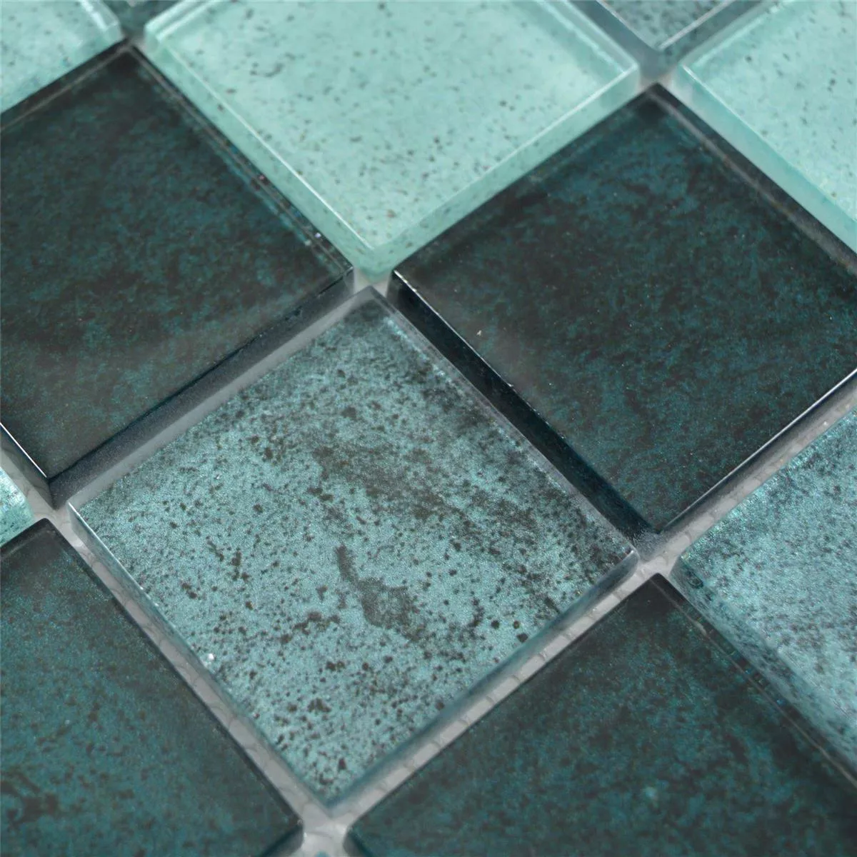 Sample Glass Mosaic Tiles Mignon Petrol