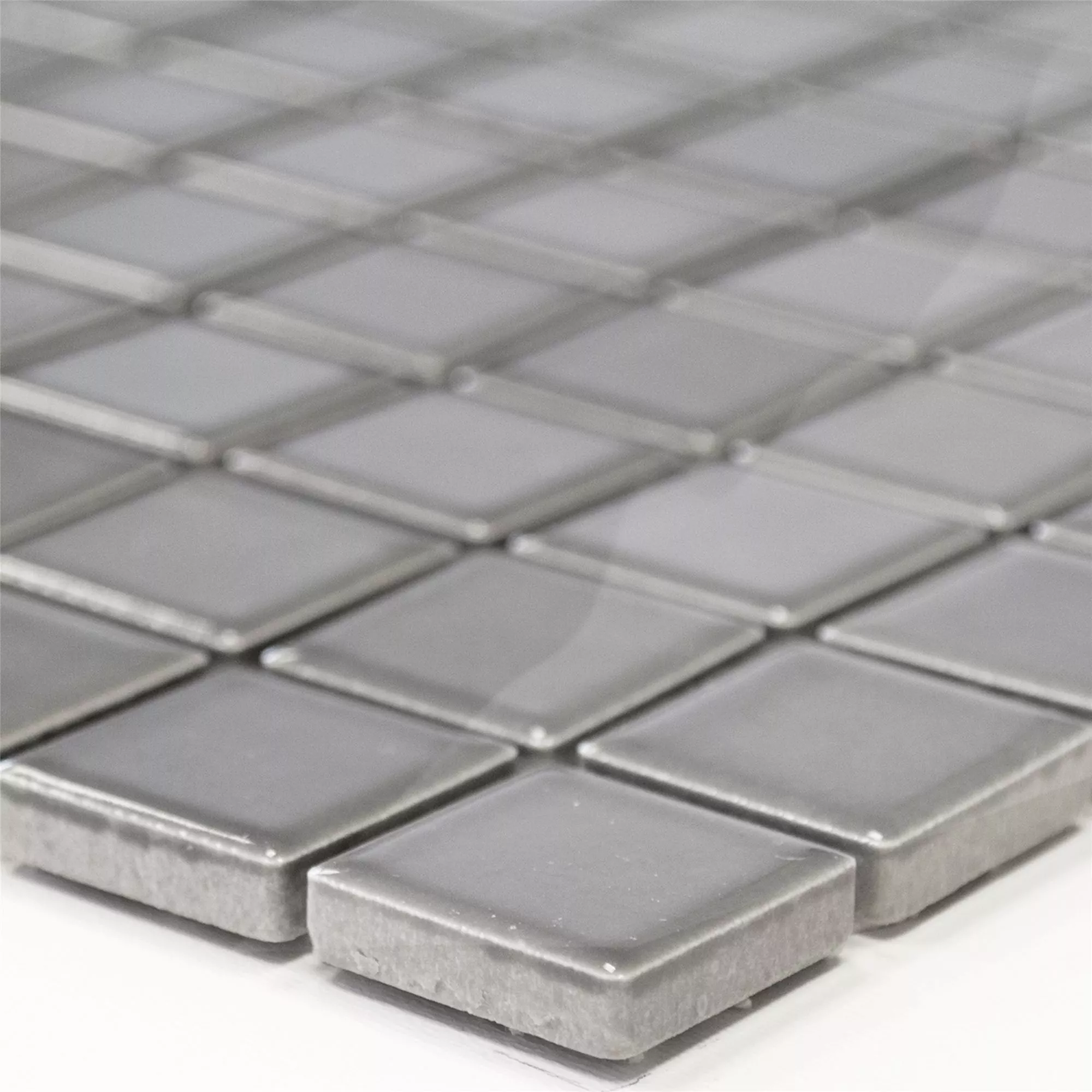 Ceramic Mosaic Tiles Adrian Grey Glossy Square 23