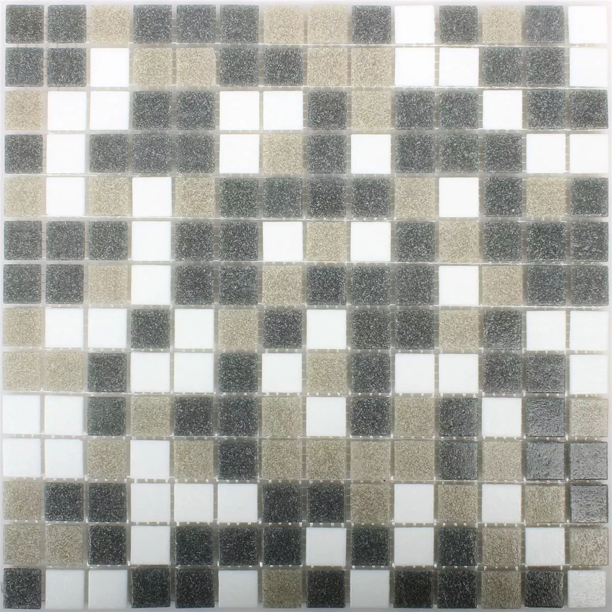 Sample Glass Mosaic Tiles Nelson White Grey Brown