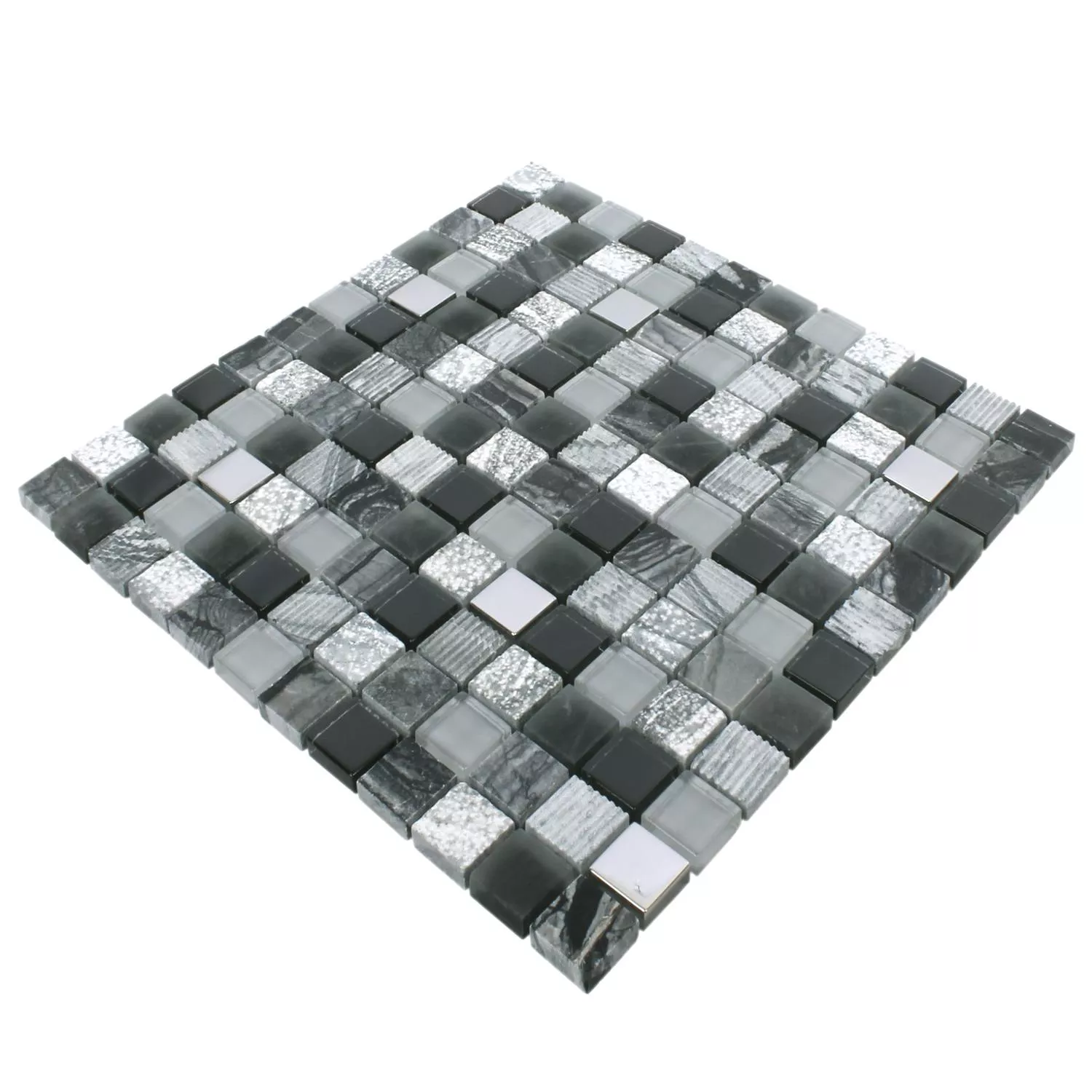 Mosaic Tiles Venzona Black Silver 23