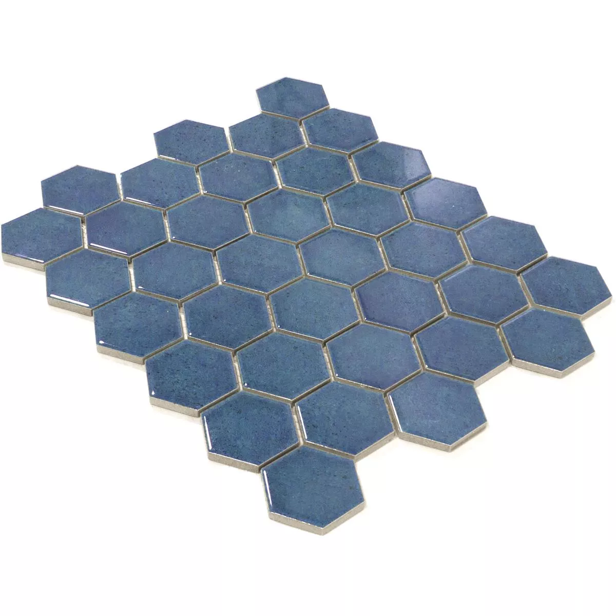Ceramic Mosaic Tiles Eldertown Hexagon Dark Blue