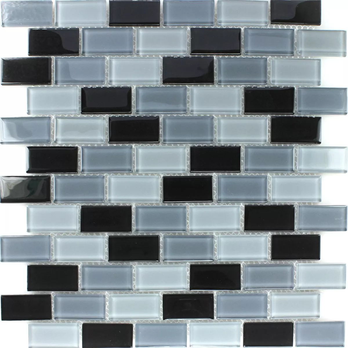 Sample Mosaic Tiles Glass Black Mix