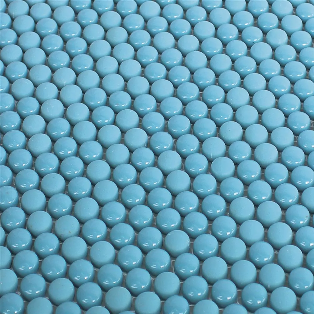 Glass Mosaic Tiles Bonbon Round Eco Blue