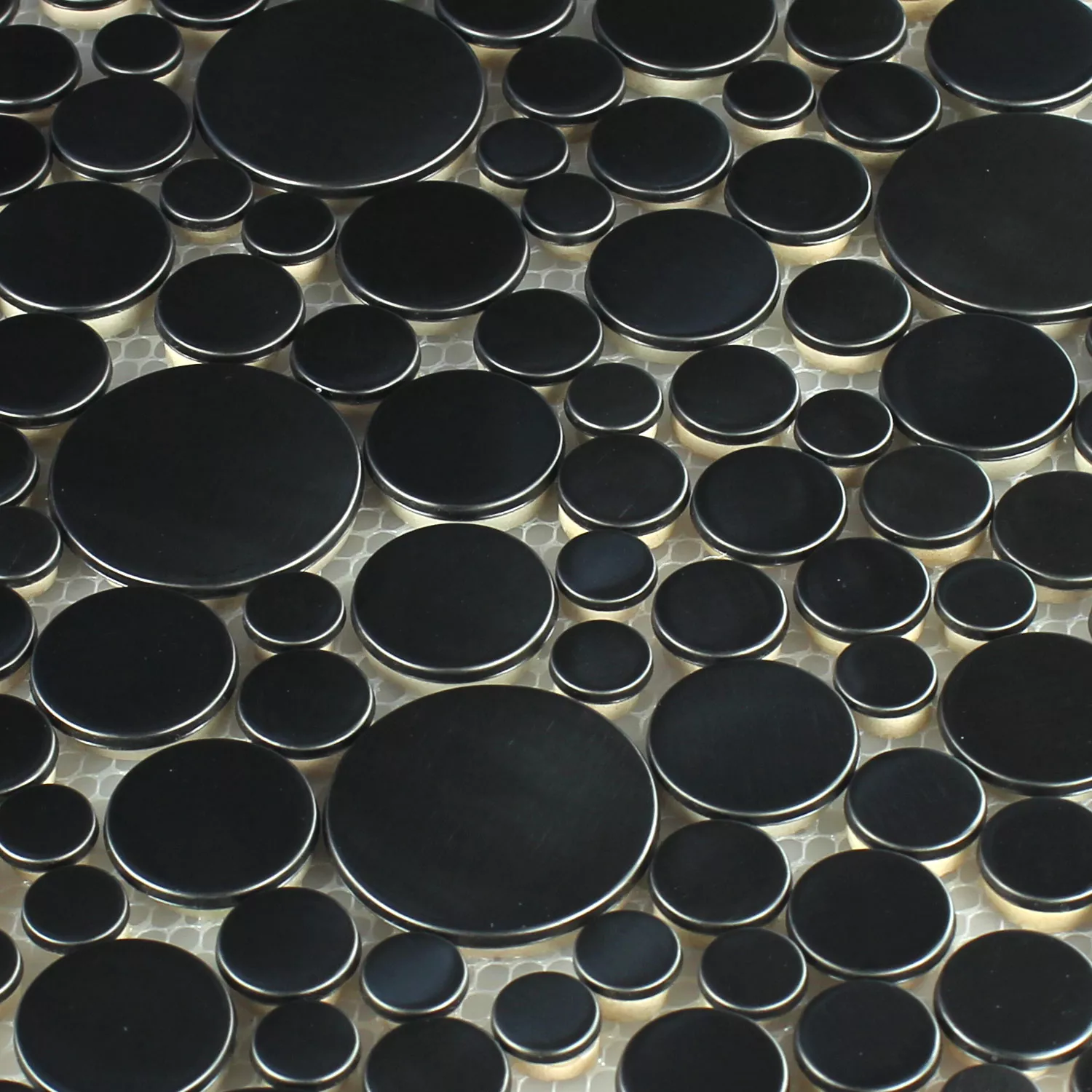 Design Stainless Steel Pebble Mosaic Metal Black