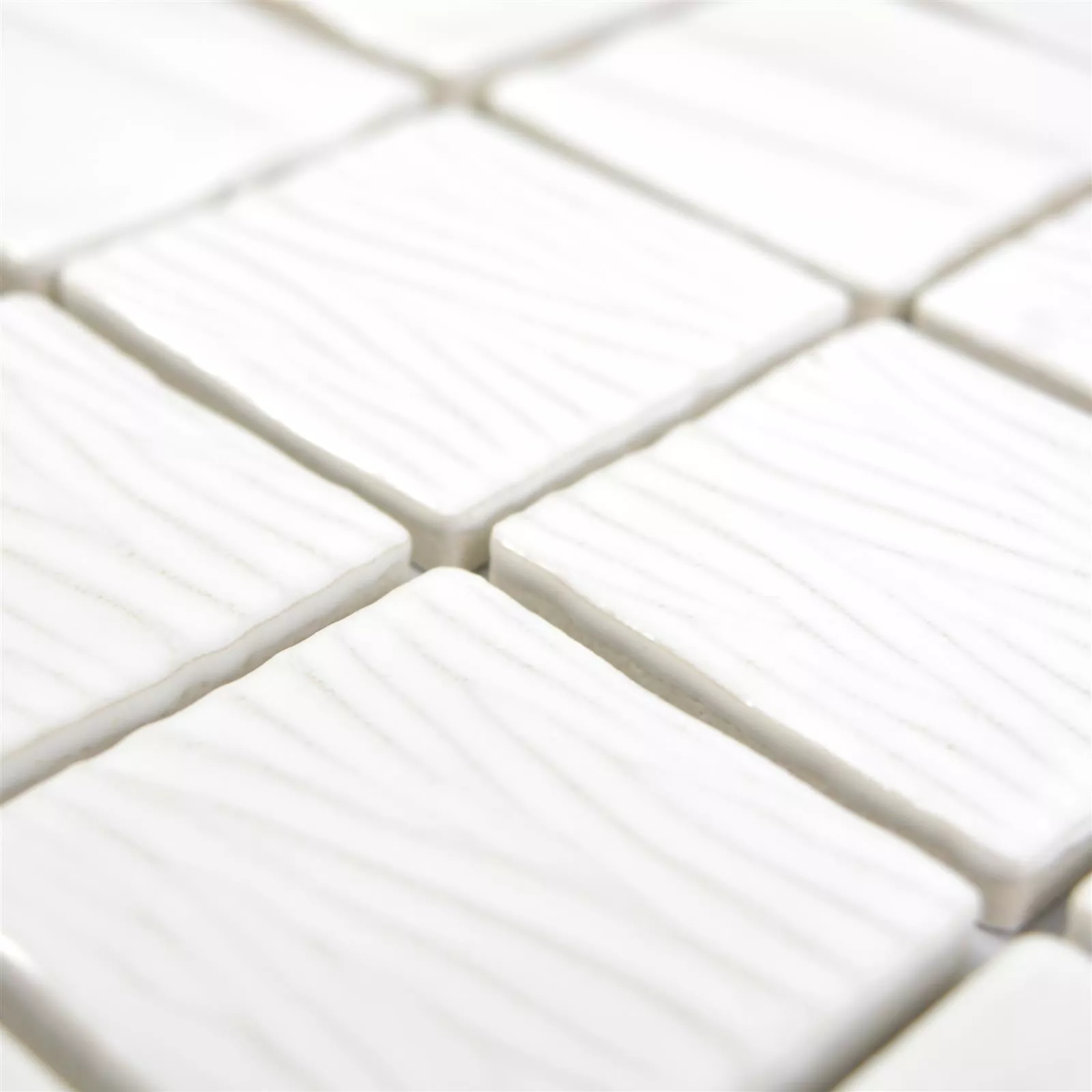 Ceramic Mosaic Tiles Rokoko 3D Elegance White