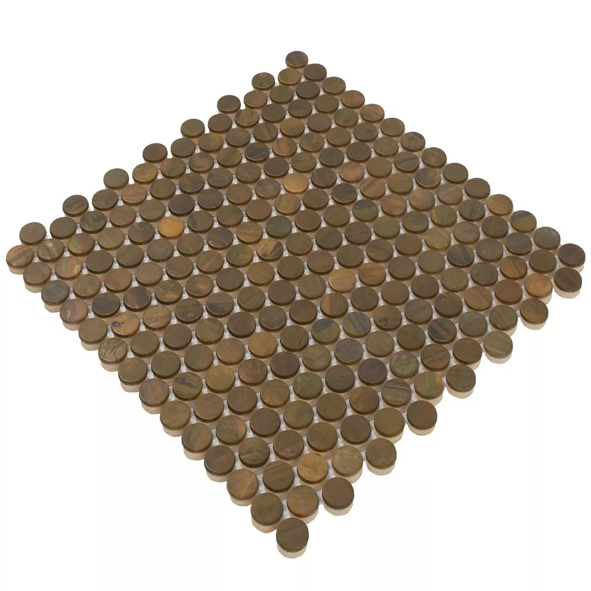 Metal Copper Mosaic Tiles Copperfield Button