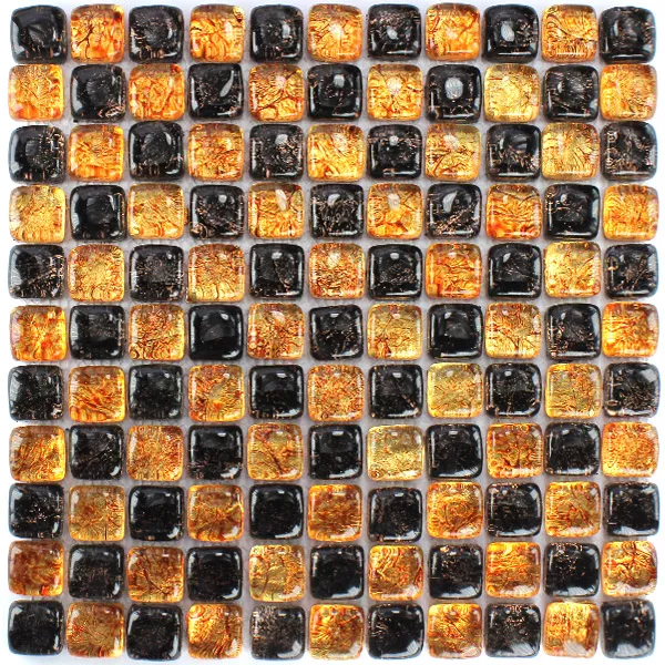 Mosaic Tiles Glass on the Rocks Brown Gold