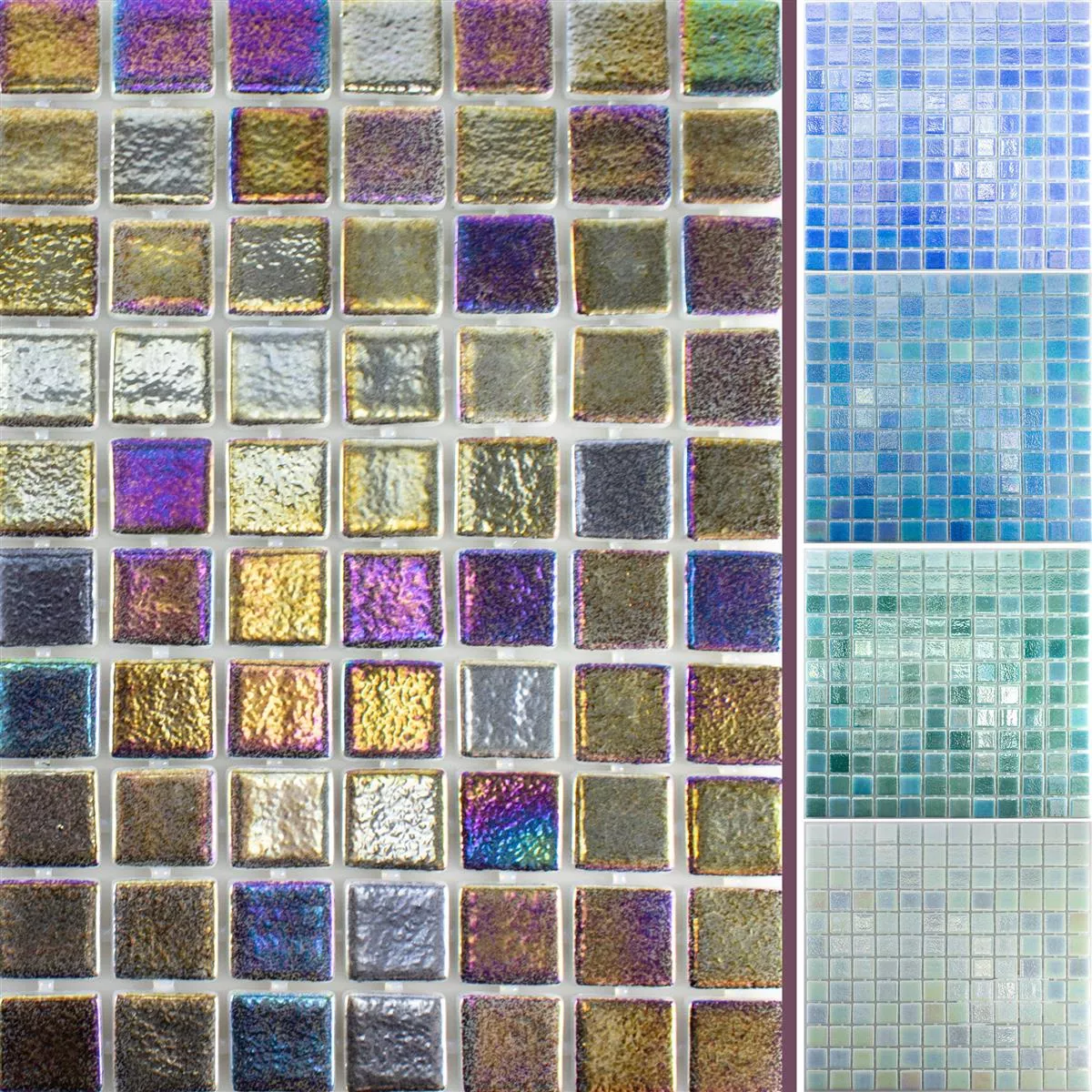 Glass Swimming Pool Mosaic McNeal Cyan 38