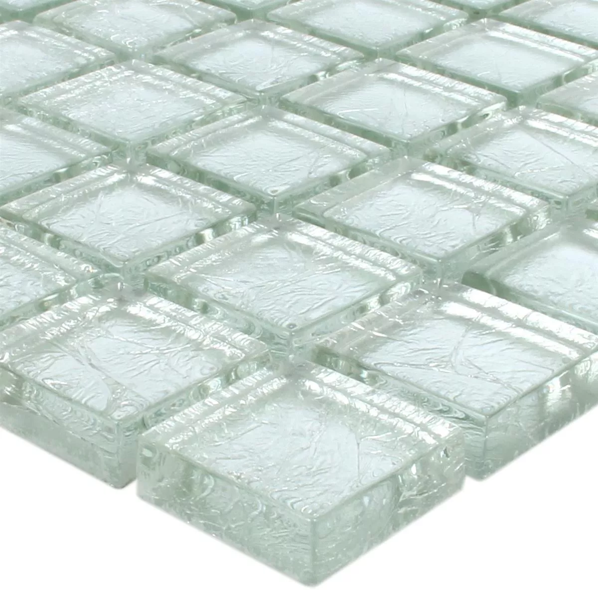 Mosaic Tiles Glass Lucca Silver 23x23x8mm