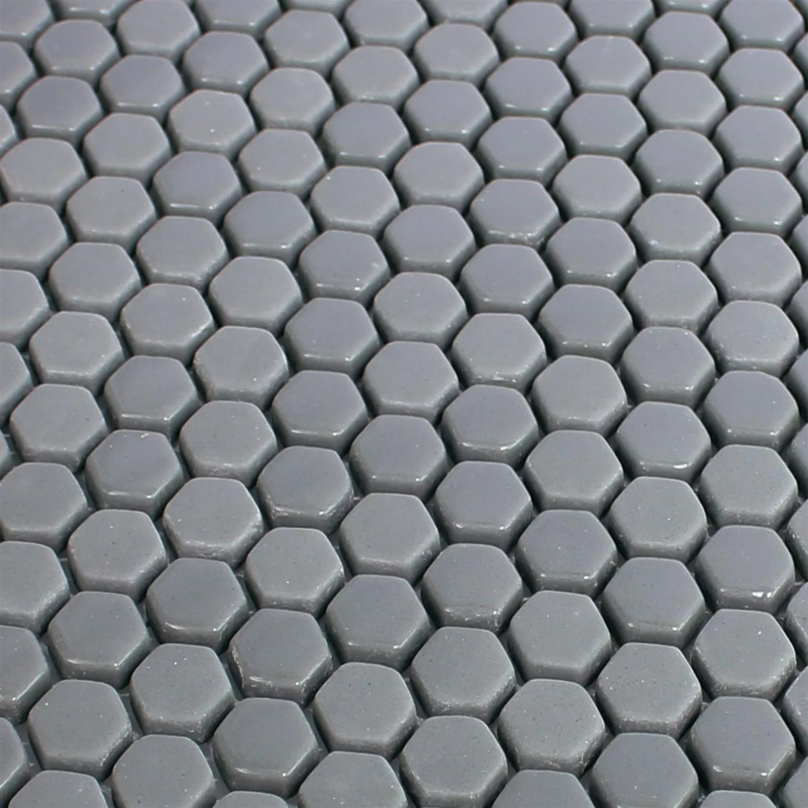 Glass Mosaic Tiles Brockway Hexagon Eco Grey