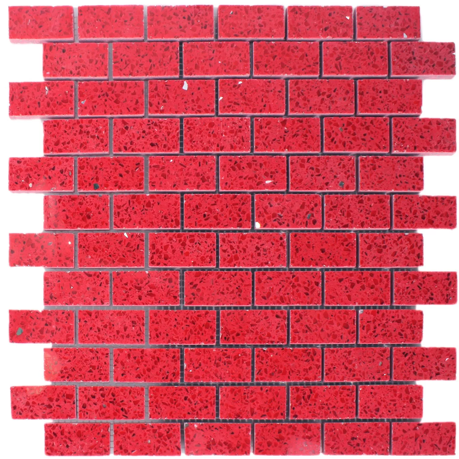 Mosaic Tiles Resin Quartz Red