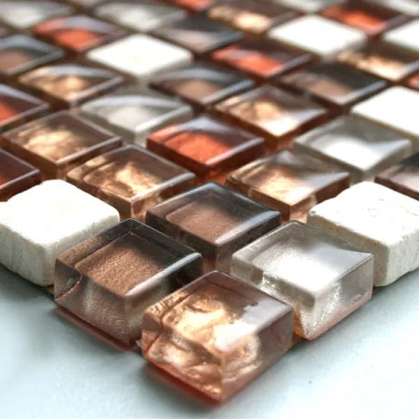 Sample Mosaic Tiles Glass Marble  Red Mix