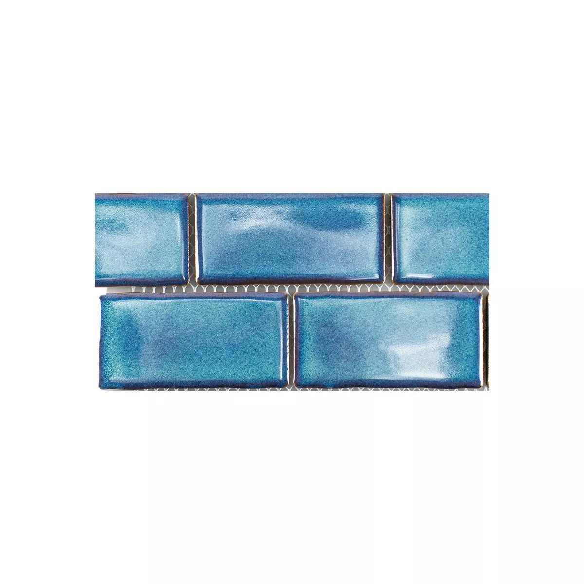 Sample Ceramic Mosaic Tiles Florenz Hand Made Blue