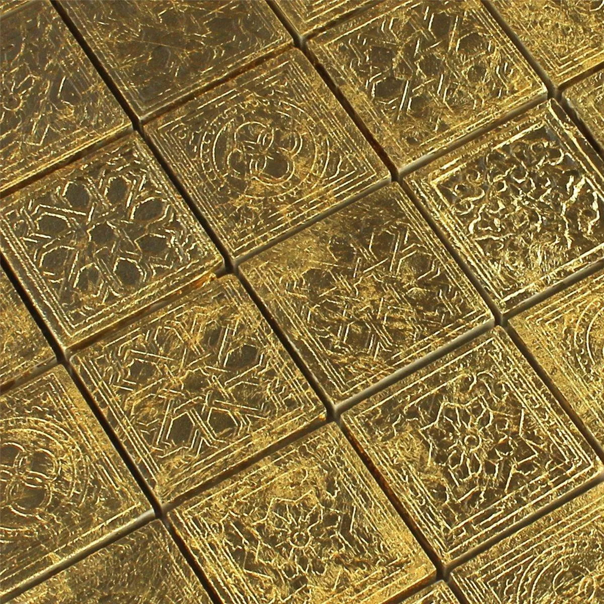 Mosaic Tiles Ceramic Gold 48x48x10mm