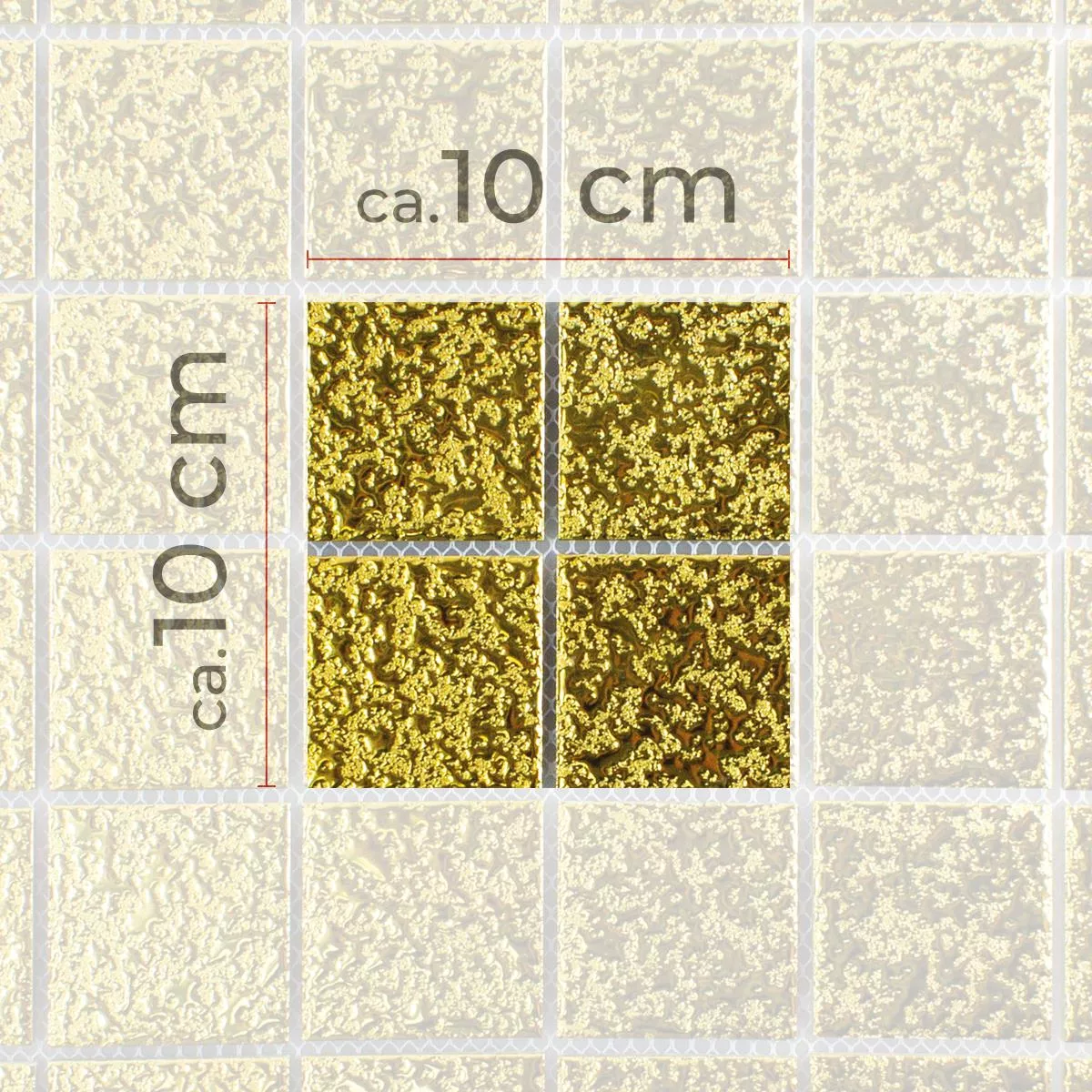 Sample Ceramic Mosaic Tiles Jackson Gold Beaten