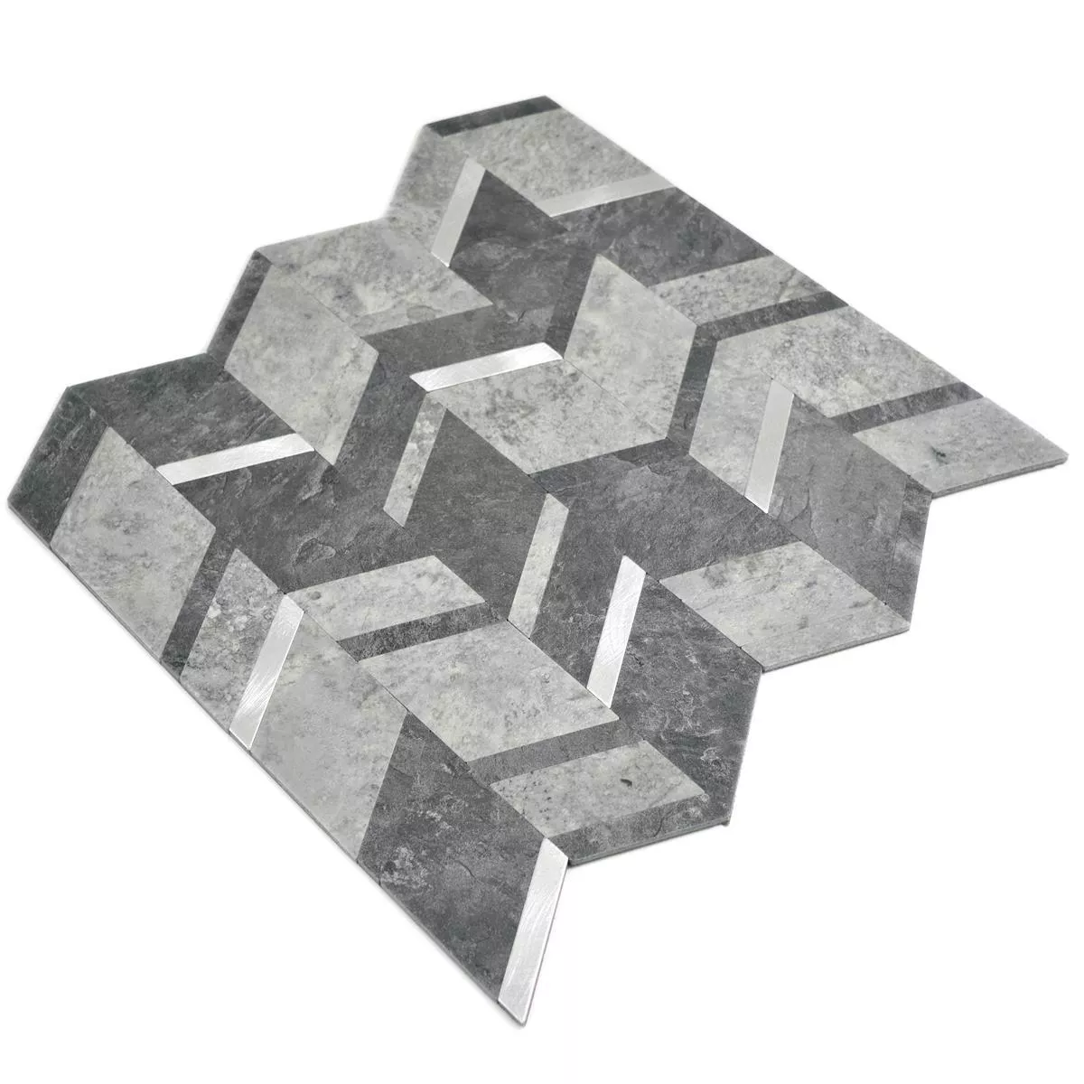 Vinyl Mosaic Tiles Meridian Stone Optic Black Silver