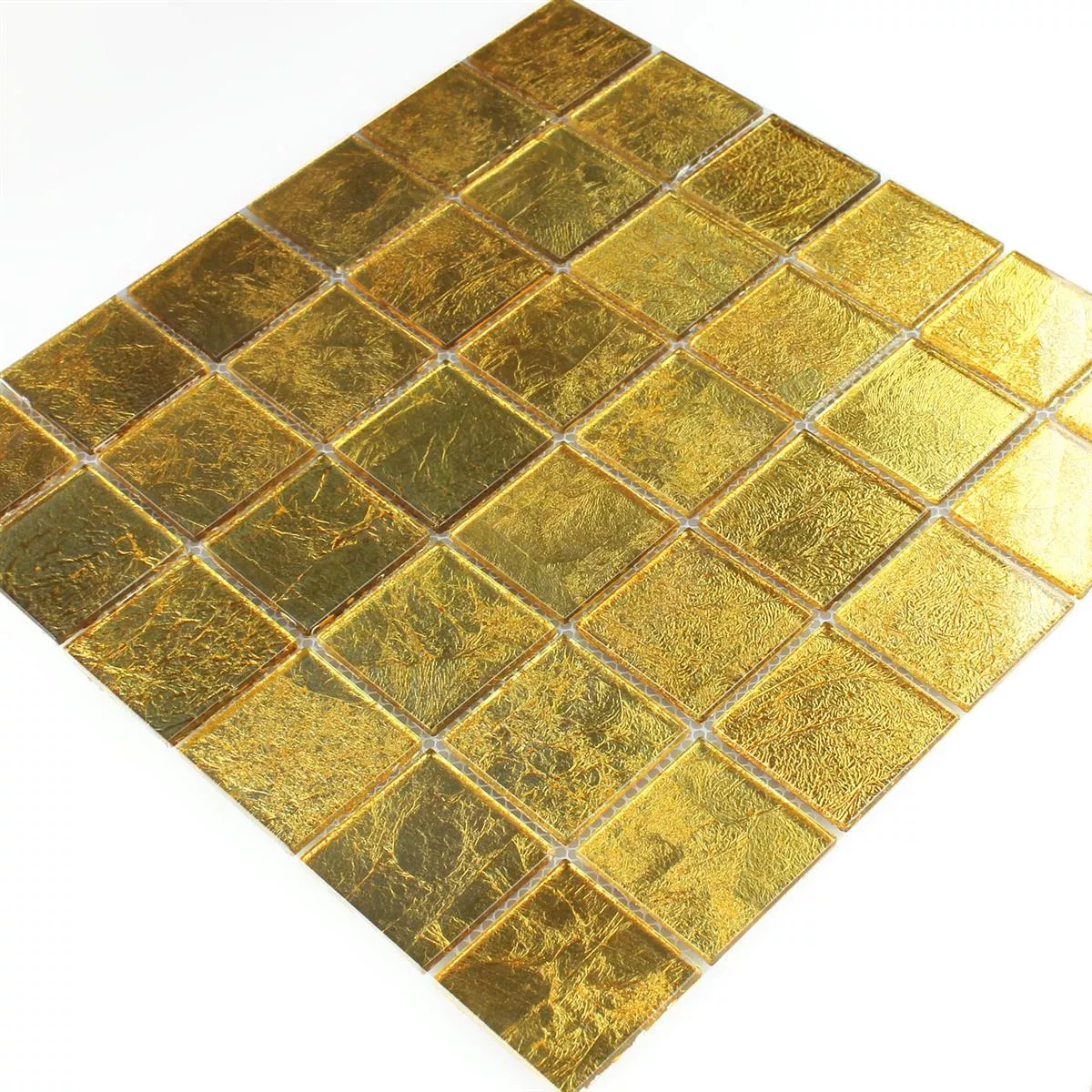Mosaic Tiles Glass Effect Gold 48x48x4mm