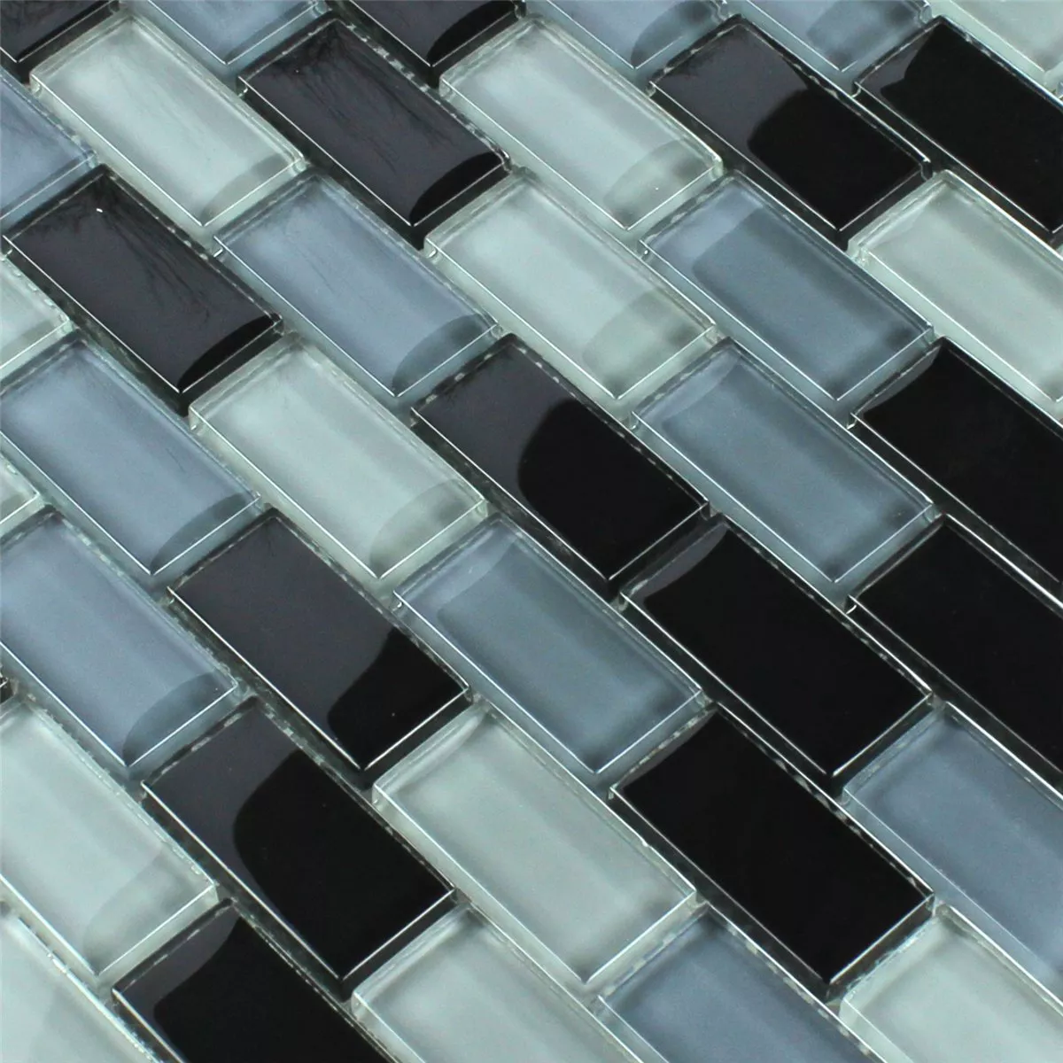 Sample Mosaic Tiles Glass Brick Black