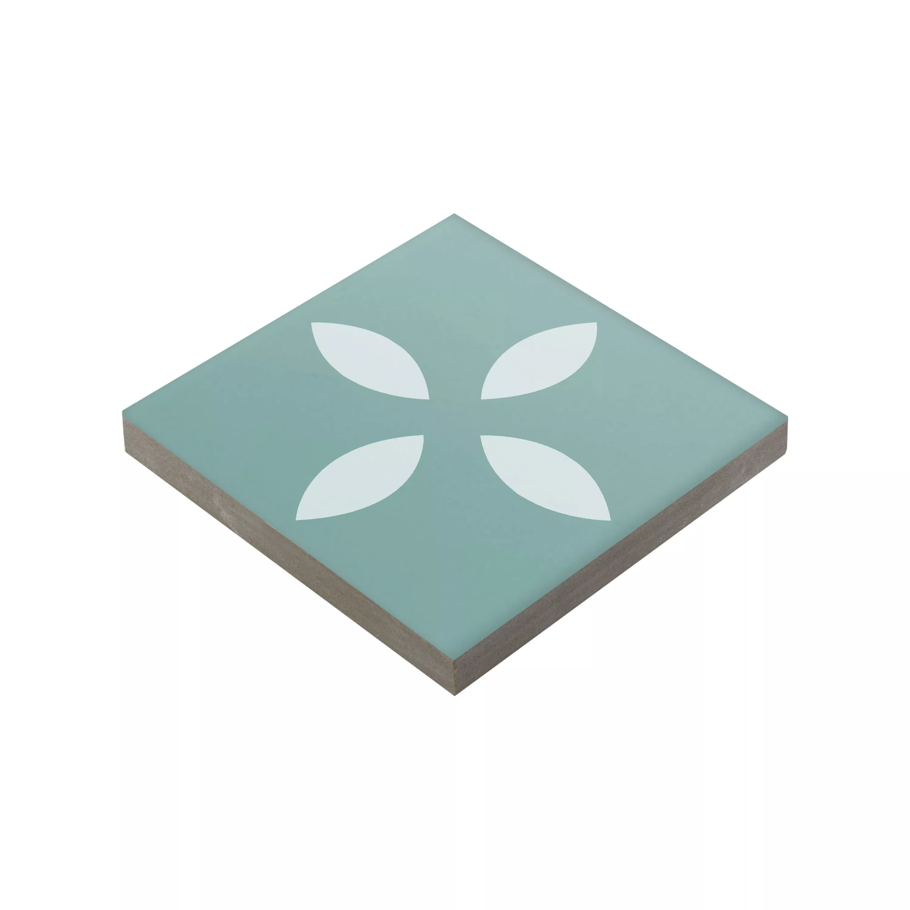 Porcelain Stoneware Tiles Genexia Decor Cyan Rosone 4,6x4,6cm