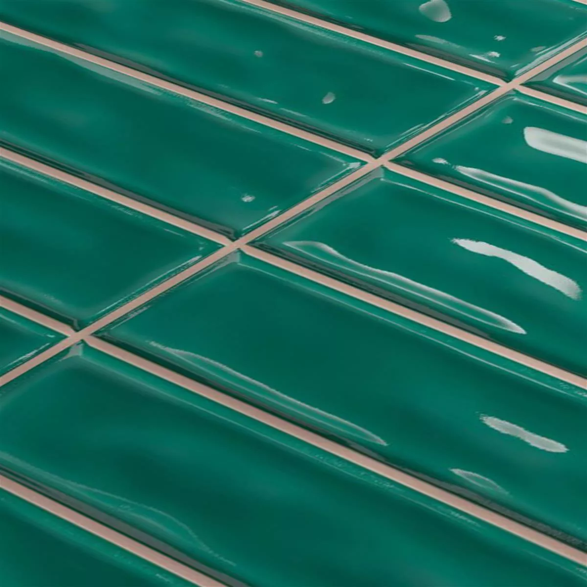 Wall Tiles Verbania Sticks Glossy Waved Green 20x20cm