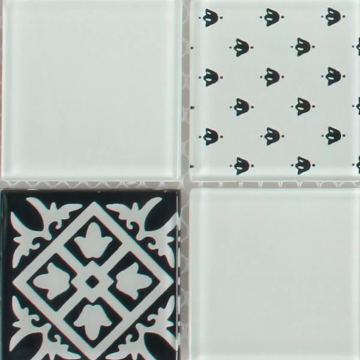 Sample Glass Mosaic Tiles Barock White Slim