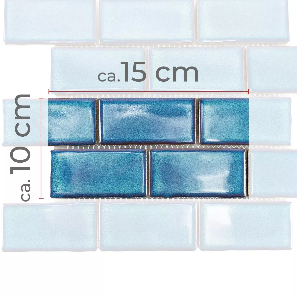 Sample Ceramic Mosaic Tiles Florenz Hand Made Blue