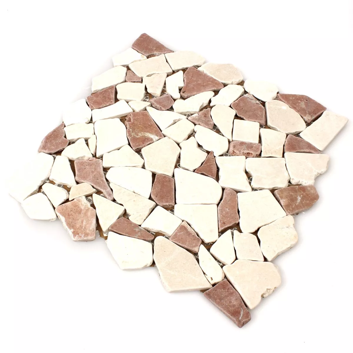 Sample Mosaic Tiles Broken Marble Rosso Verona Botticino