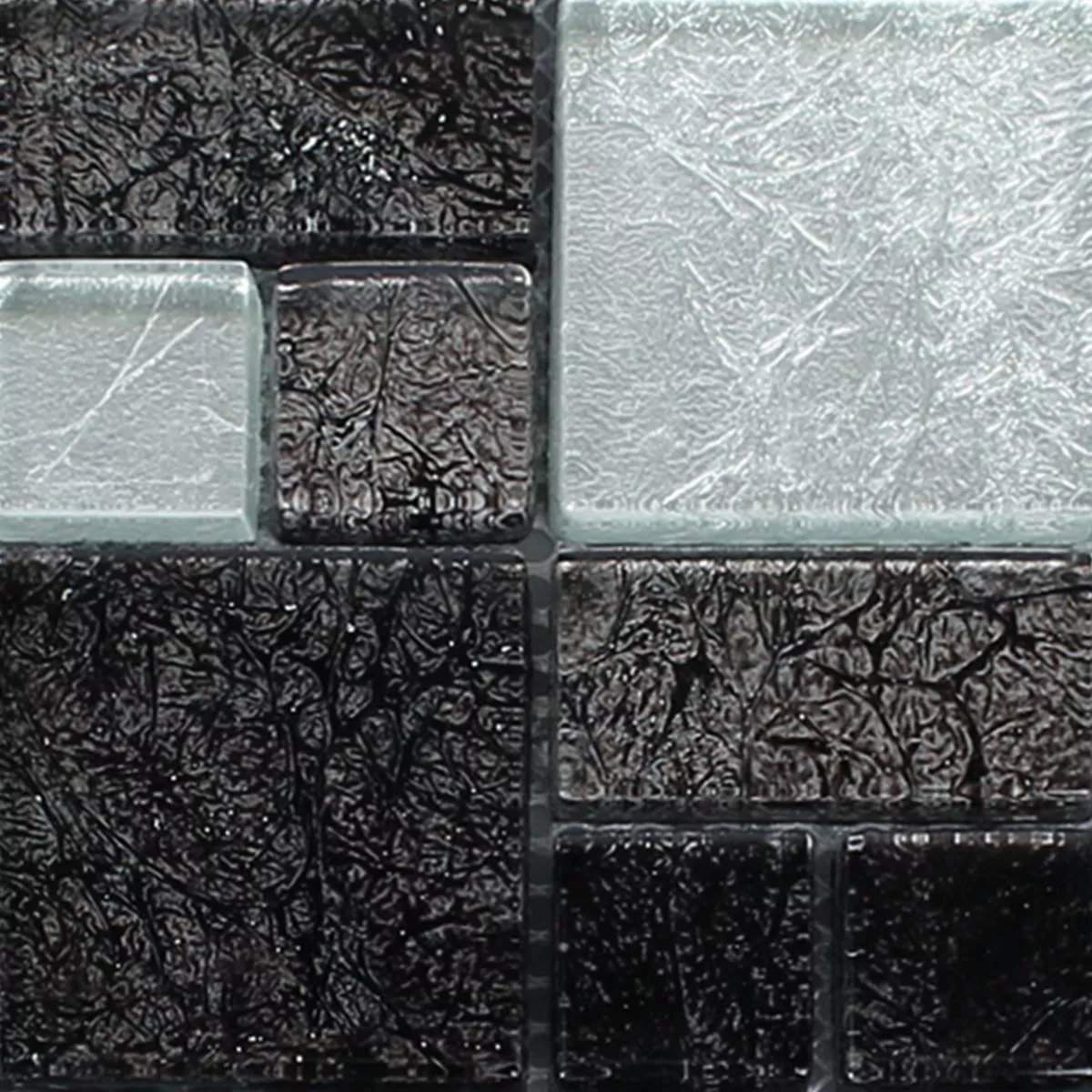 Sample Glass Mosaic Tiles Curlew Black Silver ix