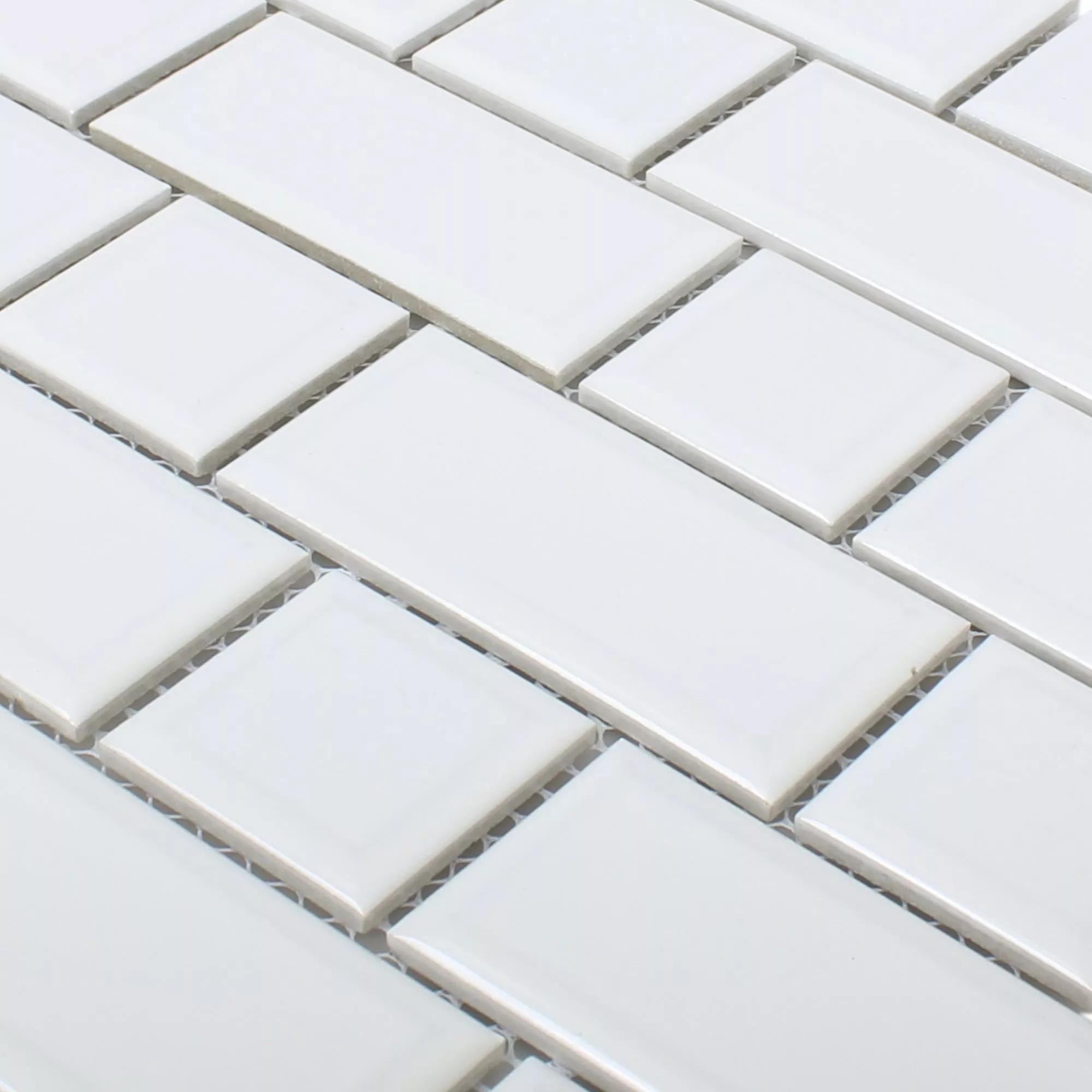 Sample Ceramic Mosaic Tiles Bengal Metro Facet White