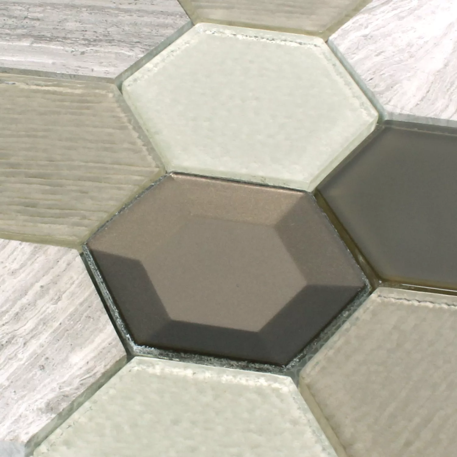 Sample Mosaic Tiles Concrete Glass Natural Stone 3D Beige